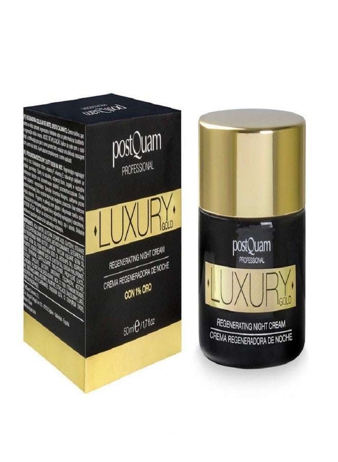 POSTQUAM Professional Luxury Gold Regenerating Night Cream 50ml - Moisturizing - Tones - Soft and Tighter Skin - Hyaluronic Acid - Almond Oil - Image 4